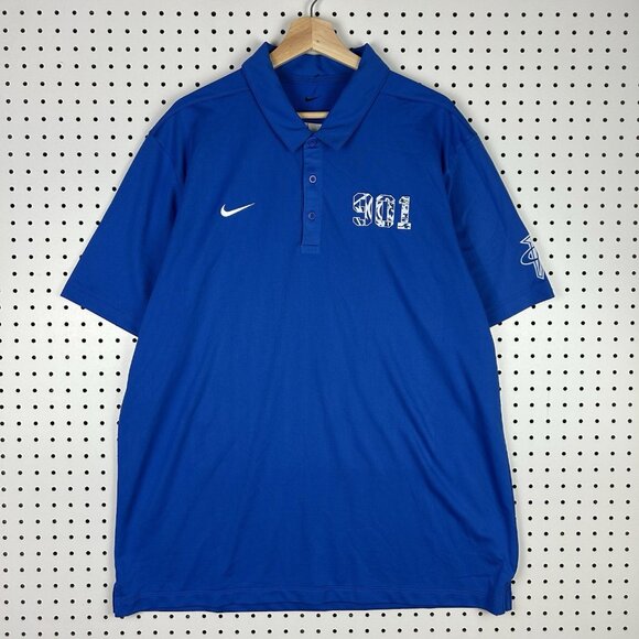 Nike 1 Cent Memphis Tigers Polo XL NWT Blue Basketball Coach Penny Hardaway - Picture 1 of 6